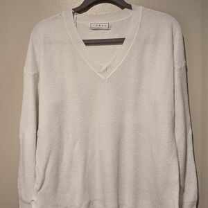 Tower White V-Neck Sweater